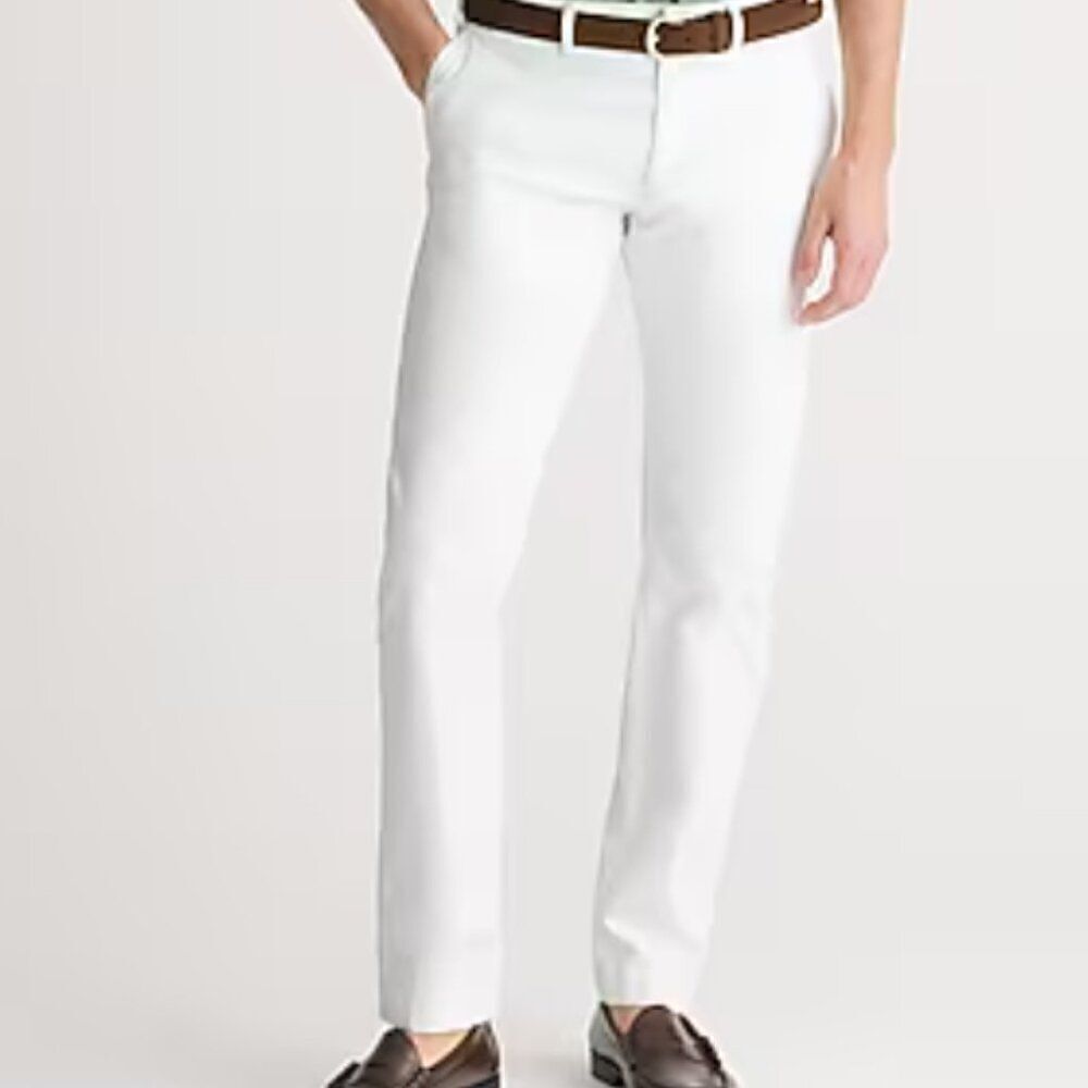 J. Crew 484 Slim-fit stretch chino pant for men in white NWT WHITE
